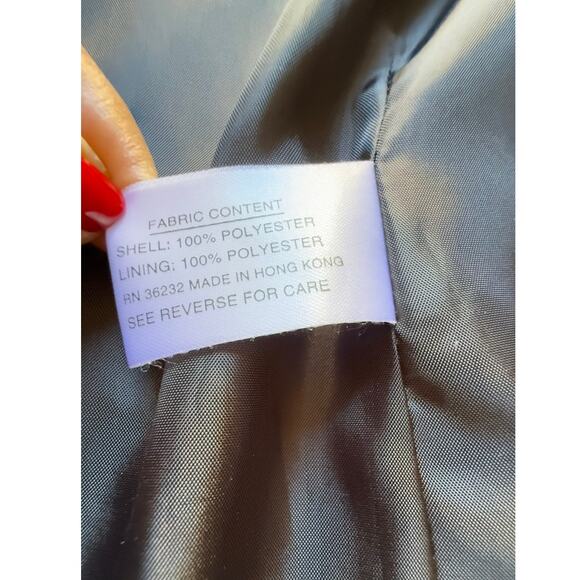 Vintage Gallery Black Brown Tan Trench Coat Medium  Classic Long Overcoat Fall - Picture 8 of 9